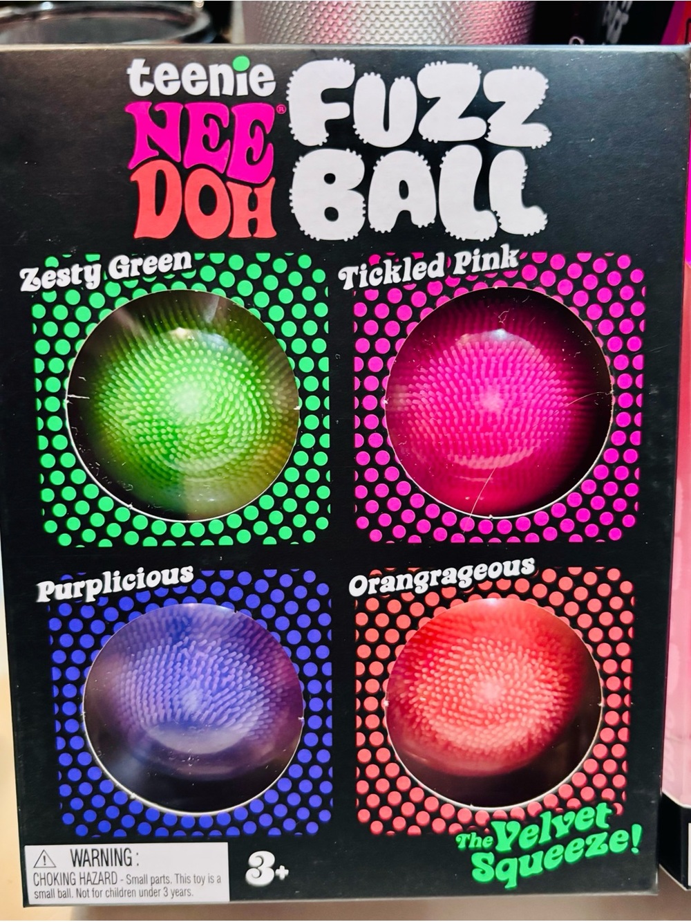 NeeDoh Teenie Fuzz Ball Velvet Squeeze 4 Pack